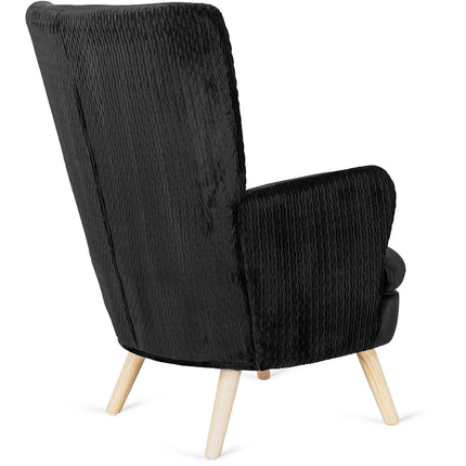 Fotelis SANTOS, juodas aksomas - Beauty Kit