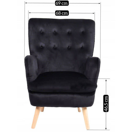 Fotelis SANTOS, juodas aksomas - Beauty Kit