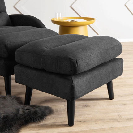 Fotelis su pakoju HENRY, juodas - Beauty Kit