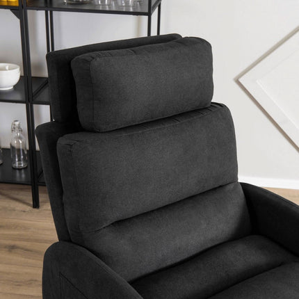 Fotelis su pakoju HENRY, juodas - Beauty Kit