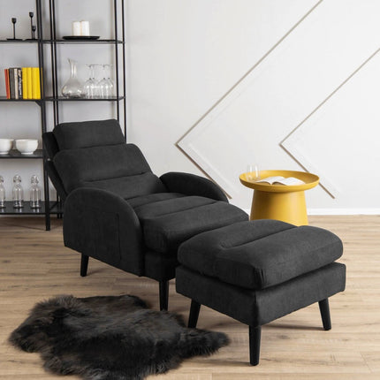 Fotelis su pakoju HENRY, juodas - Beauty Kit