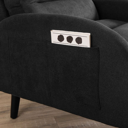 Fotelis su pakoju HENRY, juodas - Beauty Kit