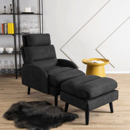 Fotelis su pakoju HENRY, juodas - Beauty Kit