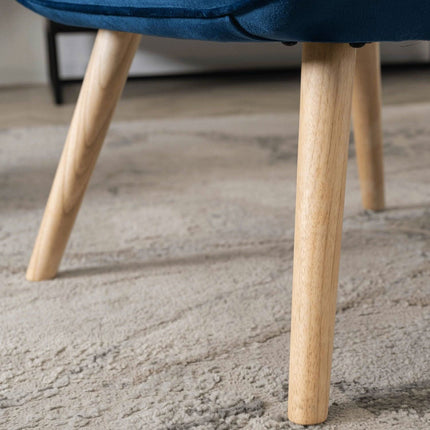 Fotelis su pakoju LOZANO, mėlynas aksomas - Beauty Kit