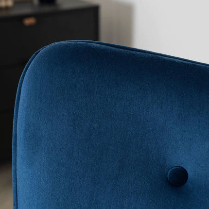 Fotelis su pakoju LOZANO, mėlynas aksomas - Beauty Kit