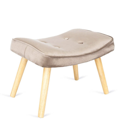 Fotelis su pakoju LOZANO, smėlinis aksomas - Beauty Kit