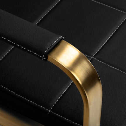 GABBIANO Avila sofa – modernus grožio salono baldas su aukso spalvos rėmu klientams