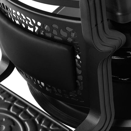 GABBIANO barberio kėdė NICCOLO, juodos spalvos su sagomis - Beauty Kit