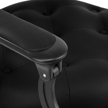 GABBIANO barberio kėdė NICCOLO, juodos spalvos su sagomis - Beauty Kit