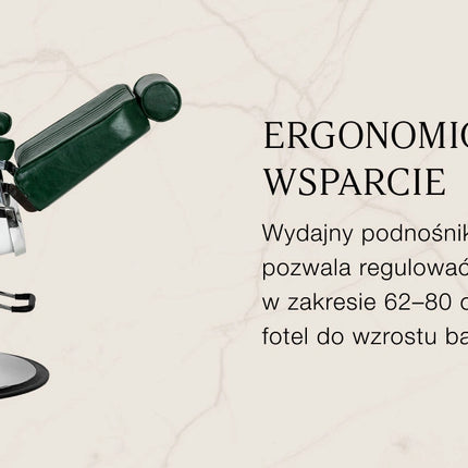 Barberio kėdė hidraulinė GABBIANO Royal X, žalia – nuotrauka 3