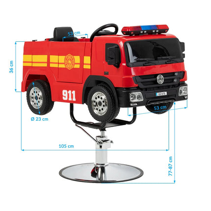 GABBIANO vaikiška kirpyklos kėdė Firetruck, raudona – nuotrauka 15