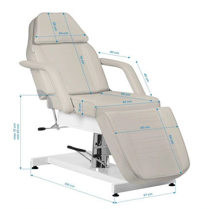 Fotel kosmetyczny hydrauliczny Sillon v2 210 beżowy