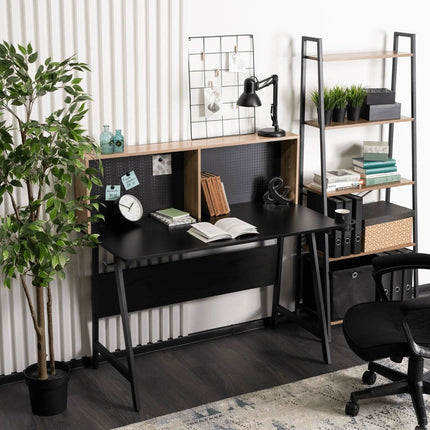 ICE stalas 138,5 cm juodas/sonoma ąžuolas - Beauty Kit