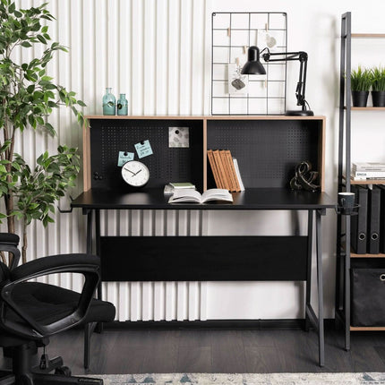 ICE stalas 138,5 cm juodas/sonoma ąžuolas - Beauty Kit