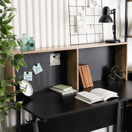 ICE stalas 138,5 cm juodas/sonoma ąžuolas - Beauty Kit