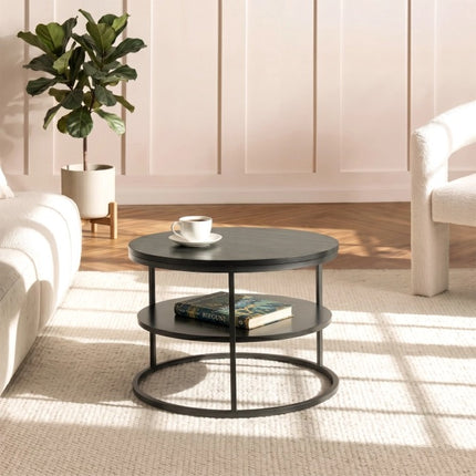 PAULO MAX Coffee Table, Black 80 cm