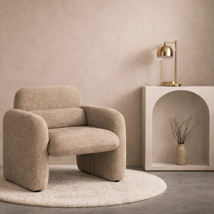 Poilsio fotelis TOGO tamsiai smėlinės spalvos