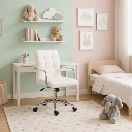 ASTRO vaikiška pasukama kėdė, balta, eko oda