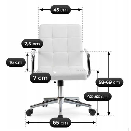 ASTRO vaikiška pasukama kėdė, balta, eko oda