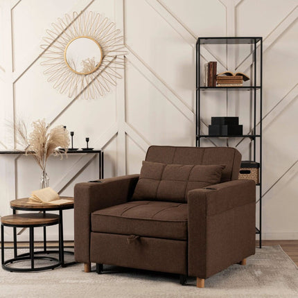 Išskleidžiamas fotelis SOLOR, rudas - Beauty Kit