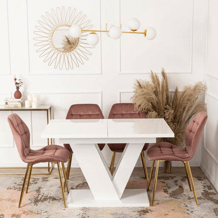 Išskleidžiamas stalas CLARK, baltas - Beauty Kit