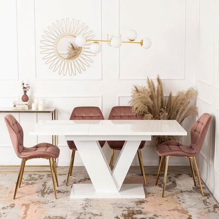 Išskleidžiamas stalas CLARK, baltas - Beauty Kit