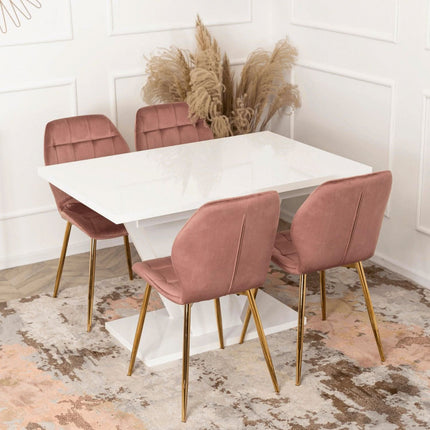 Išskleidžiamas stalas CLARK, baltas - Beauty Kit