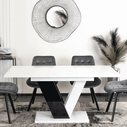 Išskleidžiamas stalas CLARK, baltas/juodas - Beauty Kit