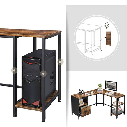 Kampinis rašomasis stalas su lentynomis LWD75X-1 - Beauty Kit