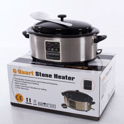 Karštų akmenų šildytuvas 6 L su ekranu + šaukštas - Beauty Kit