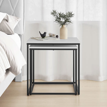 Kavos staliukų kopmplektas, baltas su juodom kojom, 2 vnt. - Beauty Kit