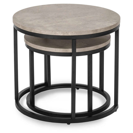 Kavos staliukų rinkinys ROCKY 43 cm/53 cm, pilka betono spalva - Beauty Kit