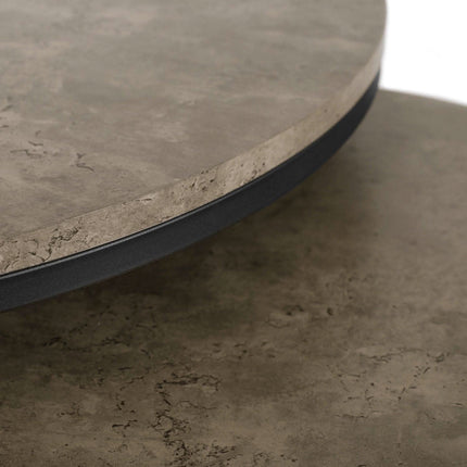 Kavos staliukų rinkinys ROCKY MAX 60 cm/80 cm, pilka betono spalva - Beauty Kit