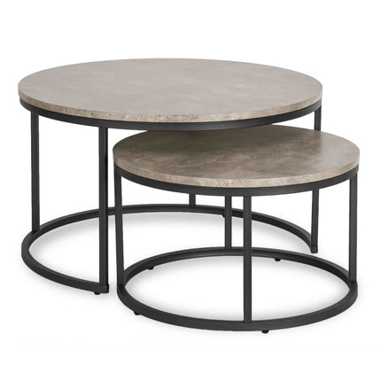 Kavos staliukų rinkinys ROCKY MAX 60 cm/80 cm, pilka betono spalva - Beauty Kit