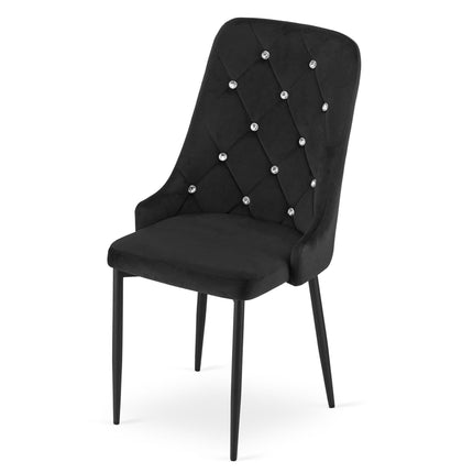 AMORE juodo aksomo salonų kėdė – aukštos kokybės apmušalas ir ergonomiška forma