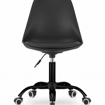Ergonomiška juoda kėdė ant ratukų kirpyklai ir grožio salonui – Hurtmeblowy ANDRIA
