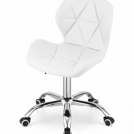 Kėdė ant ratukų AVOLA, balta eko oda - Beauty Kit