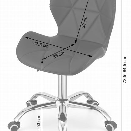 Kėdė ant ratukų AVOLA, balta eko oda - Beauty Kit