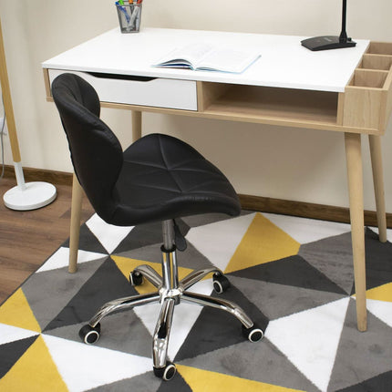 Kėdė ant ratukų AVOLA, juoda eko oda - Beauty Kit