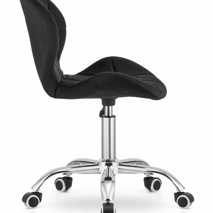 Kėdė ant ratukų AVOLA, juodas aksomas - Beauty Kit