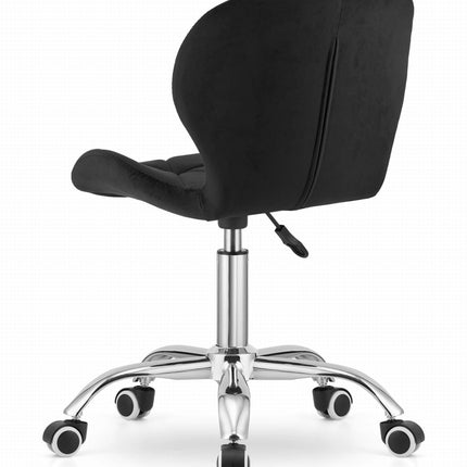 Kėdė ant ratukų AVOLA, juodas aksomas - Beauty Kit