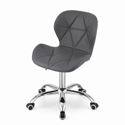 AVOLA kosmetologinė darbo kėdė pilka eko oda – ergonomiškas sėdėjimas procedūrų metu