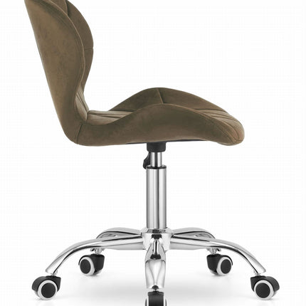 Kėdė ant ratukų AVOLA, rudas aksomas - Beauty Kit