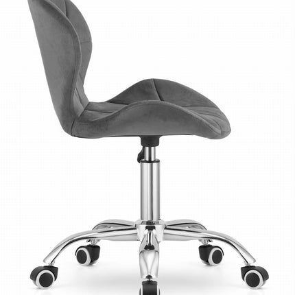 Kėdė ant ratukų AVOLA, tamsiai pilkas aksomas - Beauty Kit