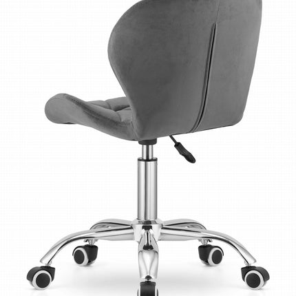 Kėdė ant ratukų AVOLA, tamsiai pilkas aksomas - Beauty Kit