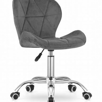 Kėdė ant ratukų AVOLA, tamsiai pilkas aksomas - Beauty Kit