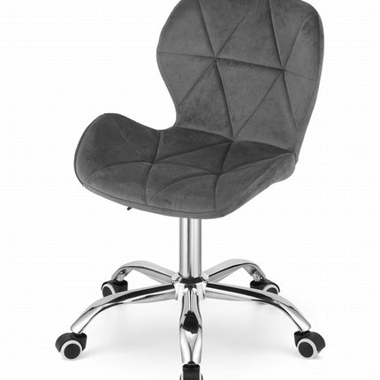 Kėdė ant ratukų AVOLA, tamsiai pilkas aksomas - Beauty Kit
