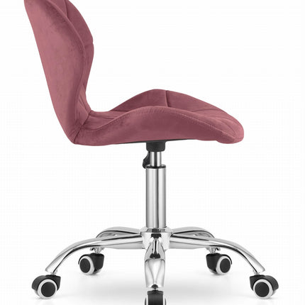 Kėdė ant ratukų AVOLA, tamsiai rožinis aksomas - Beauty Kit