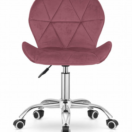 Kėdė ant ratukų AVOLA, tamsiai rožinis aksomas - Beauty Kit