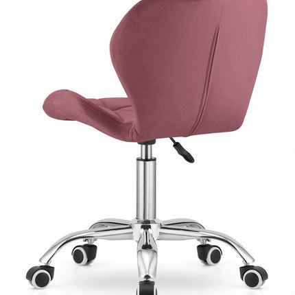 Kėdė ant ratukų AVOLA, tamsiai rožinis aksomas - Beauty Kit